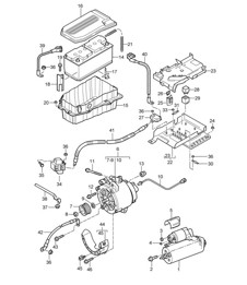Startmotor / Dynamo / Accu / Stroomverdeler Cayenne 9PA1 (957) 2007-10