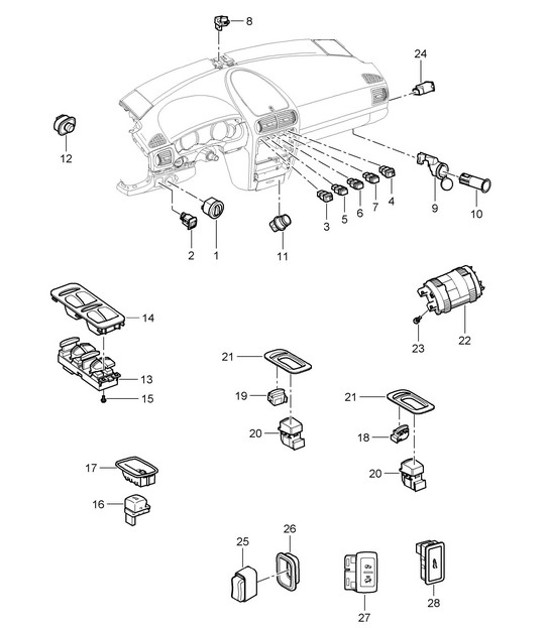 Diagram 903-005 Porsche 996 GT3 RS 2003-04 电子设备