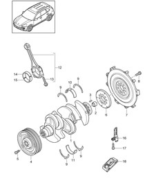 Kurbelwelle / Pleuel (Modell: 06EC,CGEA, CGE,CGFA,CJT) Cayenne 92A (958) 3.0L HYBRID 2011-18