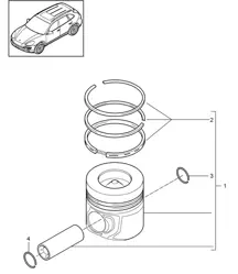 Kolben / Kolbenringe (Modell: 059E,CRCA, CRCB,CNRB, CVVA,CVVB, CVVC) Cayenne 952A (958) 3.0L DIESEL 2011-18
