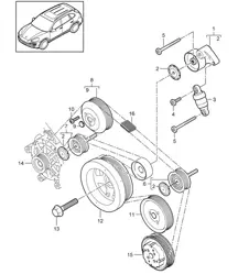 Belt tensioner / Belt drive (Model: 4802,4852, CFTB,CFT, CYXA,CYX) Cayenne 92A (958) 4.8L  2011-18