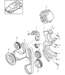Riemenspanner / Riementrieb (Modell: CURA,CUR, CXZA,CXZ) Cayenne 92A (958) 3.6L 2011-18