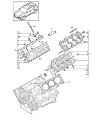 气缸盖 (型号：059E) Cayenne 92A (958) 3.0L 柴油 >>05/2011