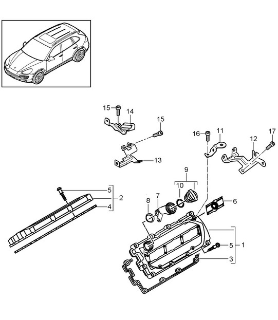 Valve cover (Model: 059E) Cayenne 92A (958) 3.0L Diesel >>05/2011