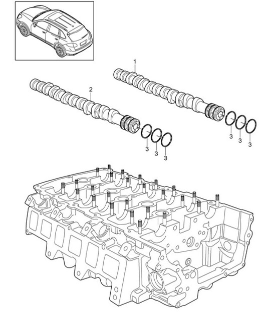 Diagram 103-055 Porsche Macan (95B) MK1 (2014-2018) Engine