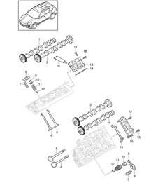 Nockenwelle / Ventile (Modell: CRCA,CRCB, CNRB,CVVA, CVVB,CVVC) Cayenne 92A (958) 3.0L Diesel 05/2011-18