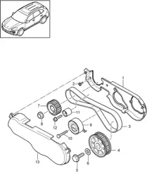 Toothed belt / Toothed belt guard (Model: 059E) Cayenne 92A (958) 3.0L Diesel >>05/2011 