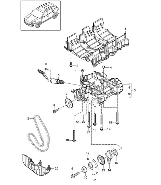 Diagram 104-005 Porsche 卡宴 S/GTS 4.8L 2007>> 引擎