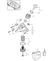 机油滤清器/控制台/机油冷却器 (型号：5502) Cayenne 92A (958) 3.6L >>2011