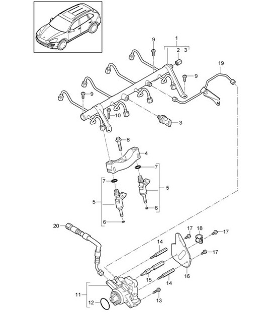 Diagram 107-025 Porsche 991 (911) MK1 2012-2016 Motor
