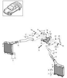 增压空气冷却器/压力管 (型号：CURA、CUR、CXZA、CXZ) Cayenne 92A (958) 3.6L 2011-18
