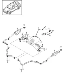 Ladeluftkühler / Druckleitung / Saugleitung (Modell: CURA,CUR, CXZA,CXZ) Cayenne 92A (958) 3.6L >>2016