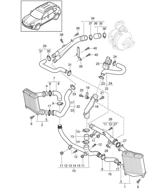 Diagram 107-075 Porsche Cayenne 92A (958) 2010-2017 Engine