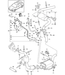 Sistema di scarico / Catalizzatore / Filtro antiparticolato diesel / Linea di controllo (CNRB,CVVA, CVVB,CVVC) Cayenne 92A (958) 3.0L DIESEL 05/2012-18