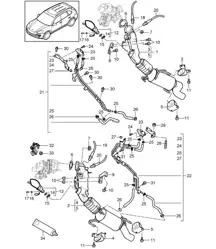 Exhaust system / Exhaust pipe / Catalytic converter / Diesel particulate filter / Control line (PR:DD8,7MM) Cayenne 92A (958) 4.2L DIESEL 2011-18