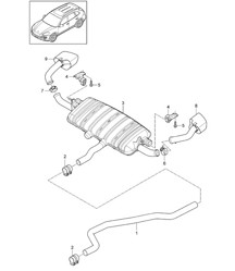 Uitlaatsysteem / Uitlaatpijp / Achterdemper / Uitlaatpijp (PR:D43,0P0, 0P3,0P6) Cayenne 92A (958) 3.0L DIESEL 2015>>