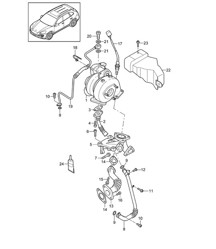 废气涡轮增压器 / 油管 (型号：059E) Cayenne 92A (958) 3.0L DIESEL &gt;&gt;05/2011