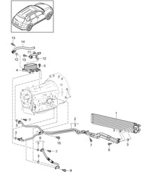Tiptronic / Gear oil cooler / Radiator / Oil pipe (PR:D19,G1G) Cayenne 92A (958) 3.0L HYBRID 2011-18
