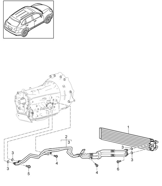 Tiptronic / 齿轮油冷却器 / 油管 (PR:D11,G1G) Cayenne 92A (958) 3.0L 汽油 2011-18