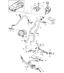Stabilisator / Leitungen / Motorraum / Ölbehälter (PR:0AW) Cayenne 92A (958) >>2014