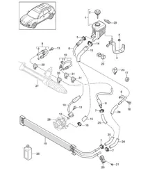 Power steering / Lines / Oil cooler (PR:0K0) Cayenne 92A (958) >>2014