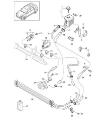 Power steering /  Lines / Oil cooler (PR:0K0) Cayenne 92A (958)  2015>>