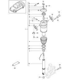 Suspension / Air spring (PR:1BK) Cayenne 92A (958) 2015>>