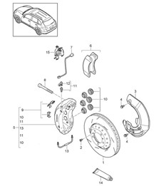 盘式制动器 / 前桥 Cayenne 92A (958) >>2014 年