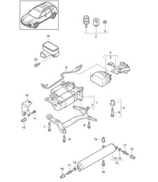 Adaptieve ophanging / compressor / drukaccumulator / gaspedaalsensor (PR:1BK) Cayenne 92A (958) 2011-18