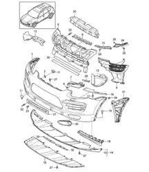 Front Bumper (PR:D19,D34, D50,D6V,DD8, D43,D1V,D11, D58) Cayenne 92A (958) >>2014
