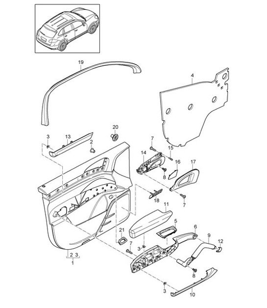 Diagram 807-010 Porsche Cayenne 92A (958) 2010-2017 Body