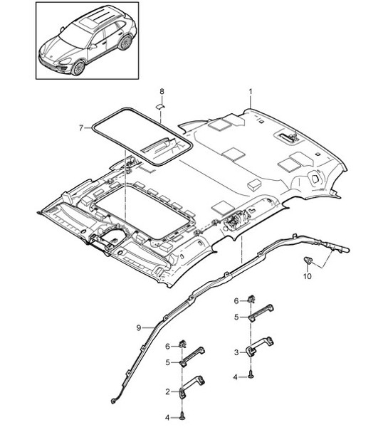 Diagram 807-030 Porsche Cayenne 92A (958) 2010-2017 Body