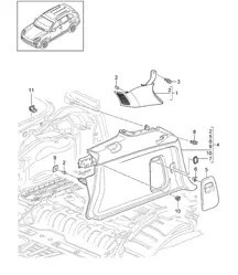 Zierleiste Kofferraum / D-Säule - SEITLICH - Cayenne 92A (958) 2015>>
