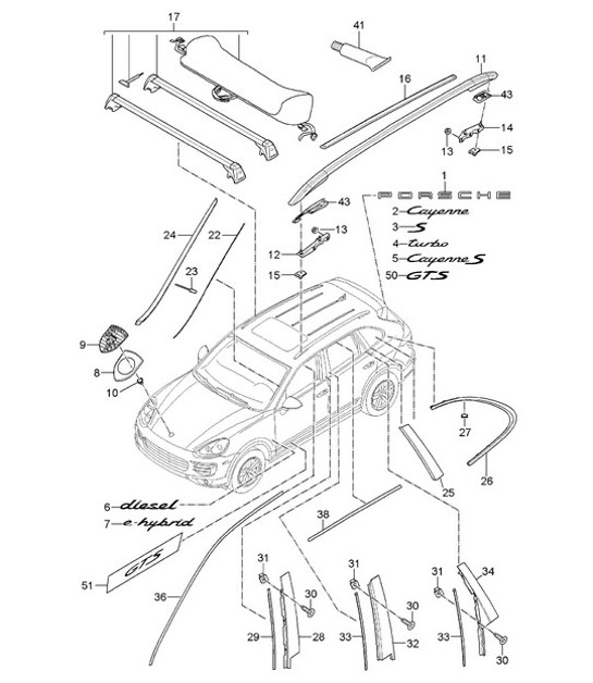 Diagram 810-002 Porsche 911/912 (1965-1989) Karosserie