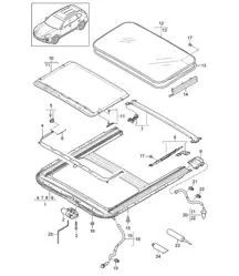 Tetto apribile (PR:3FE) Cayenne 92A (958) 2011-18