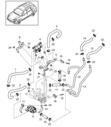 Heater / High voltage / Heat exchanger (PR:GP1,0K3) Cayenne 92A (958) HYBRID 2011-18