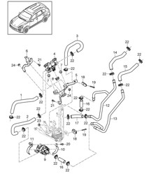 Heizung / Hochspannung / Wärmetauscher (PR:GP1,0K3) Cayenne 92A (958) HYBRID 2011-18
