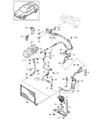 Circuito frigorifero / Ibrido (PR:KK1,D19, 9AD) Cayenne 92A (958) Ibrido 3.0L 2017>>