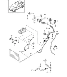 Circuito frigorifero / 2 zone / R1234YF (PR:KK3,9AD) - ANTERIORE - Cayenne 92A (958) 2017>>