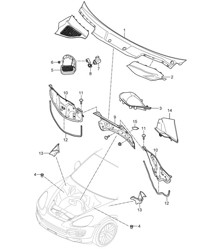 Cover / water box / Fresh-air intake system Cayenne 92A (958) 2011-18