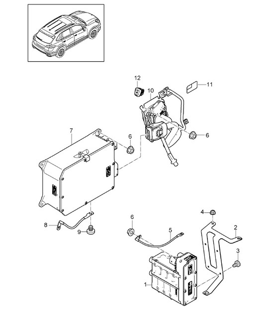 Warmtewisselaar / Achterzijde / Accu / INTERIEUR / Lader / Accu / Laadaansluiting Cayenne 92A (958) 2015>>