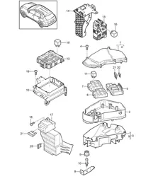 Central electrics / Fuse box  Cayenne 92A (958) >>2014