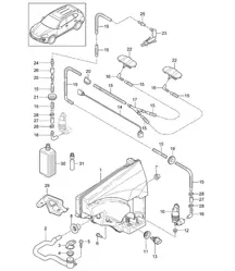 Windscreen washer system Cayenne 92A (958) 2011-18
