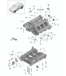 Carterhuis / Afzonderlijke onderdelen (Model: CTMA,CTM, CTLA,CTL, DCNA,DCN, DHKA,DHK) 95B.1 Macan 3.0L / 3.6L 2014-18
