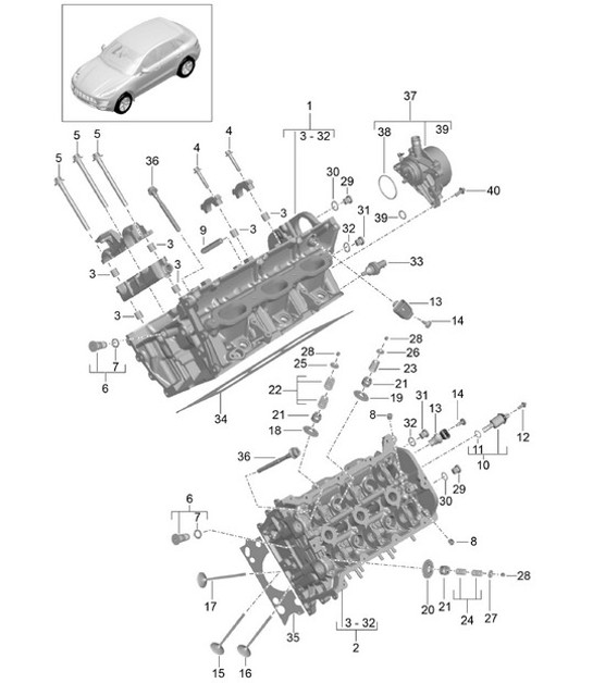 Diagram 103-000 Porsche 卡宴 3.6L 2007>> 引擎