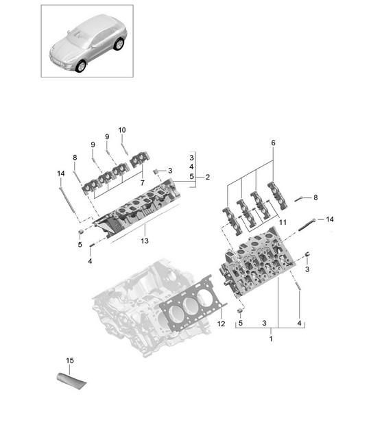 Culata (Modelo: CDUD,CTBA, CTBB,CTBC) 95B.1 Macan 3.0L Diesel 2014-18