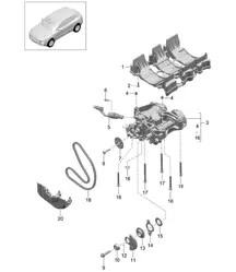 Pompa olio/deflettore olio (Modello: CTMA,CTM, CTLA,CTL, DCNA,DCN, DHKA,DHK) 95B.1 Macan 3.0L / 3.6L 2014-18