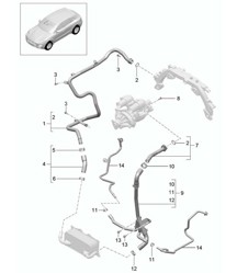 Système de refroidissement du liquide de refroidissement (Modèle : CTMA,CTM, CTLA,CTL, DCNA,DCN, DHKA,DHK) 95B.1 Macan 3,0L / 3,6L 2014-18
