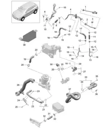 Coolant cooling system (Model: CDUD,CTBA, CTBB,CTBC) 95B.1 Macan 3.0L Diesel 2014-18