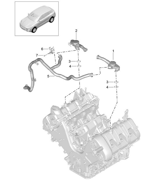 曲轴箱通风 (型号：CTMA、CTM、CTLA、CTL、DCNA、DCN、DHKA、DHK) 95B.1 Macan 3.0L / 3.6L 2014-18